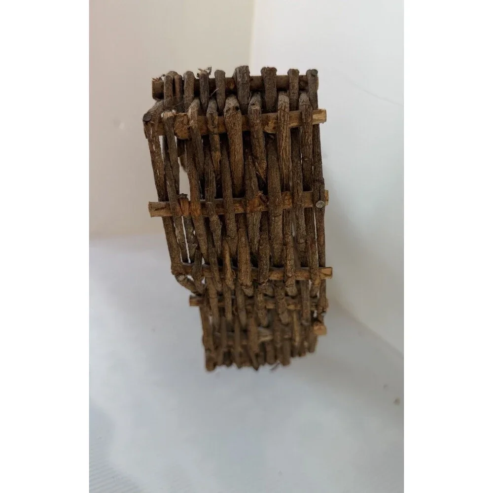 Vintage Grapevine Triple Heart Wall Hanging Basket Wicker Wood Farmhouse Decor